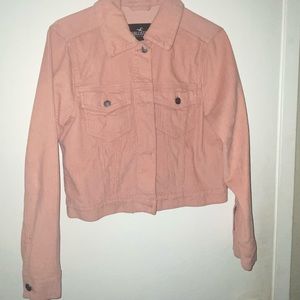 Pink corduroy cropped Hollister jacket